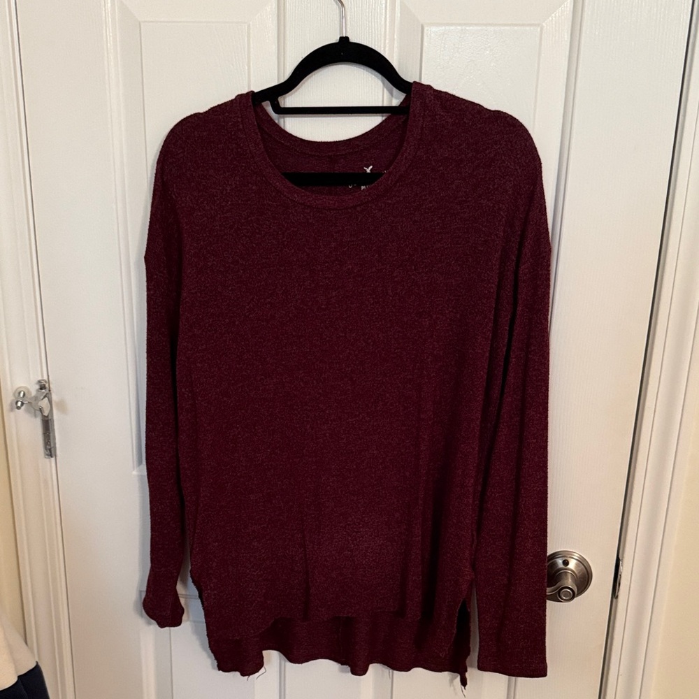 American Eagle Outfitters Maroon Soft & Sexy Plush Top
